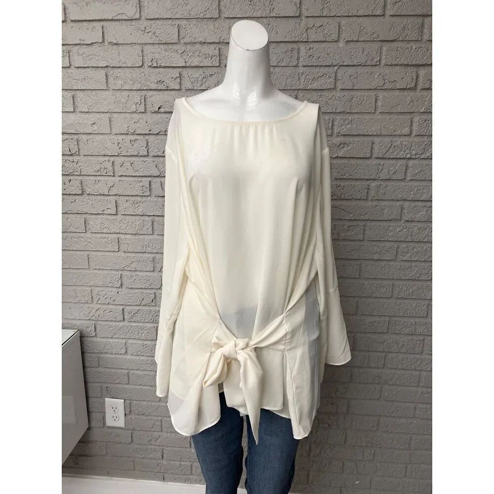 EST. 1946 Women Ivory Bell Sleeve Blouse Size 26-28W